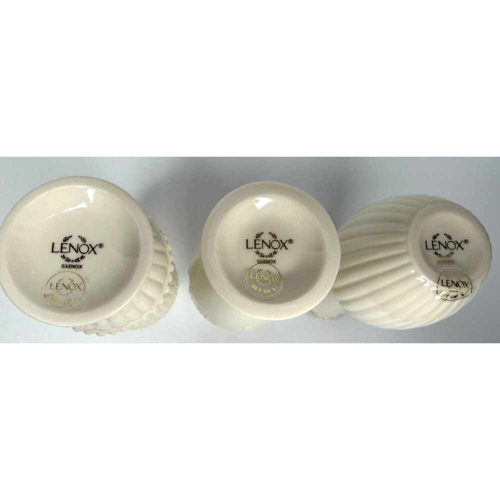 Lenox Hobnail Beaded Bud Vases with Gold Rim 5", set of 3, with Box - Picture 11 of 14